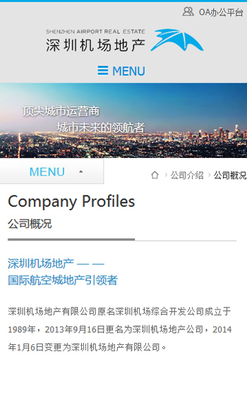 深圳機場地產(chǎn)網(wǎng)站案例圖片1